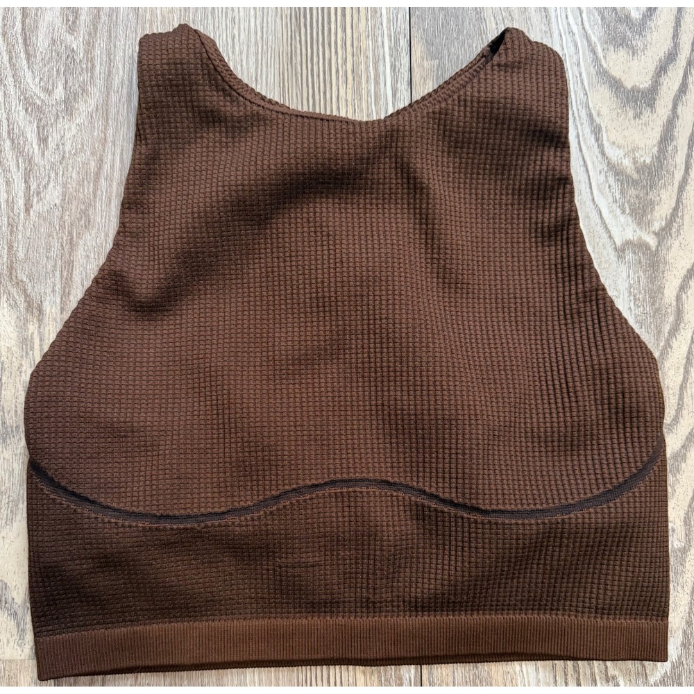 OFFLINE by Aerie Recharge Seamless Sports Bra Brown Waffle Knit Medium